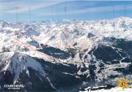 COURCHEVEL - FRANCE - affiche panorama (ca 1980)