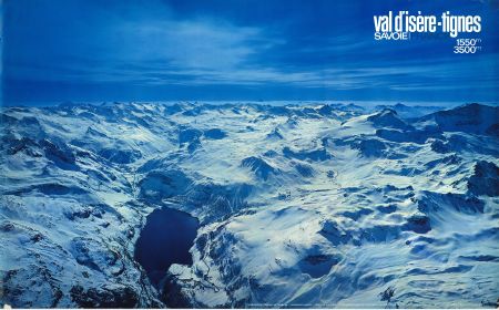 VAL D'ISERE TIGNES SAVOIE FRANCE 1550-3500 m - affiche originale par Occhipinti (1974)