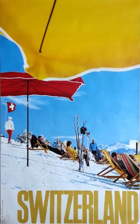 SWITZERLAND - LAKE OF GENEVA REGION : VILLARS - affiche originale par Giegel (1961)