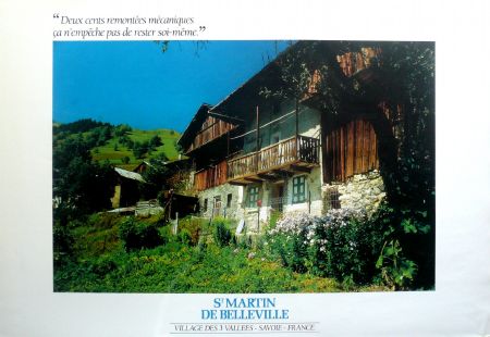 SAINT-MARTIN DE BELLEVILLE, VILLAGE DES 3 VALLEES - affiche originale (ca 1985)