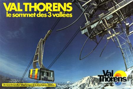 VAL THORENS - LE SOMMET DES 3 VALLEES - affiche originale (ca 1982)