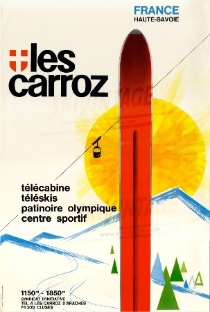 LES CARROZ FRANCE HAUTE-SAVOIE - affiche originale (ca 1970)