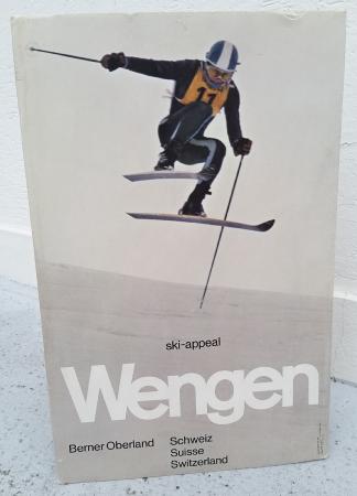 WENGEN BERNER OBERLAND SCHWEIZ SUISSE SWITZERLAND - SKI-APPEAL - carton PLV (ca 1970)